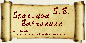 Stoisava Balošević vizit kartica